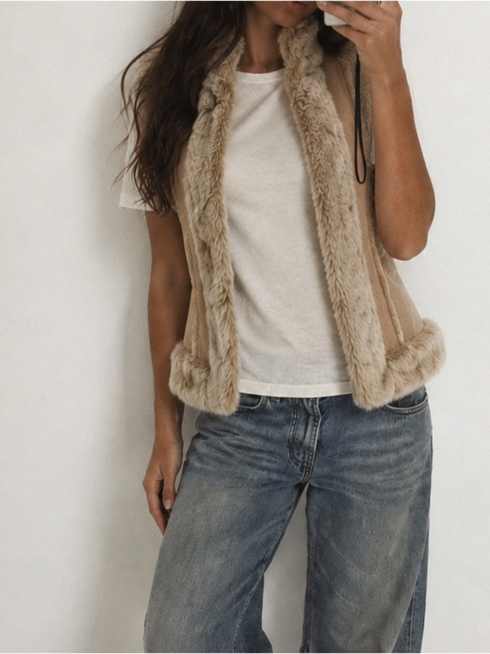 Vintage 90s Suede Leather Vest Small
